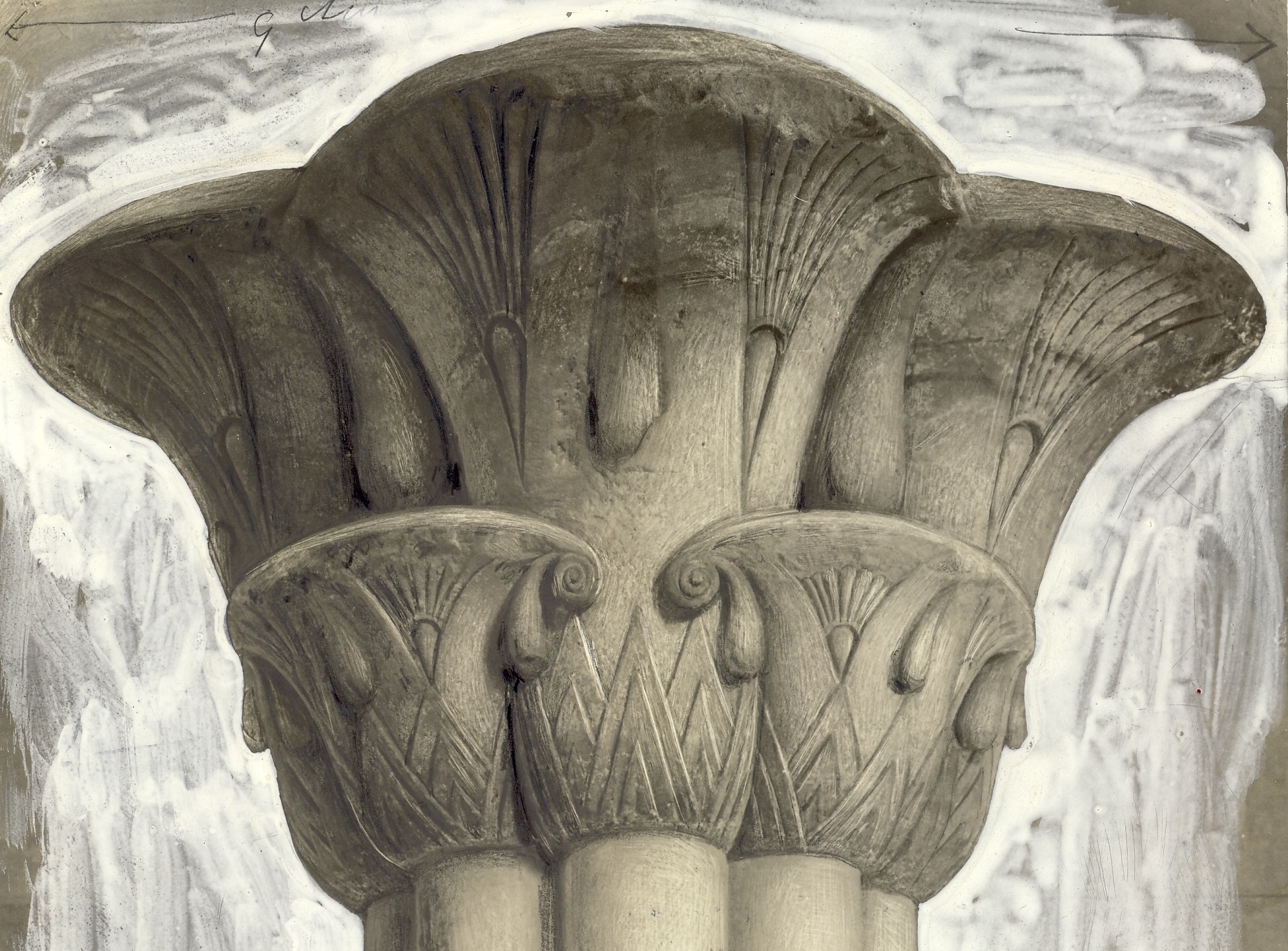 Lotus-Säule vom Isis-Tempel auf der Insel Philae - Nachlass Moritz Meurer Waldenburg